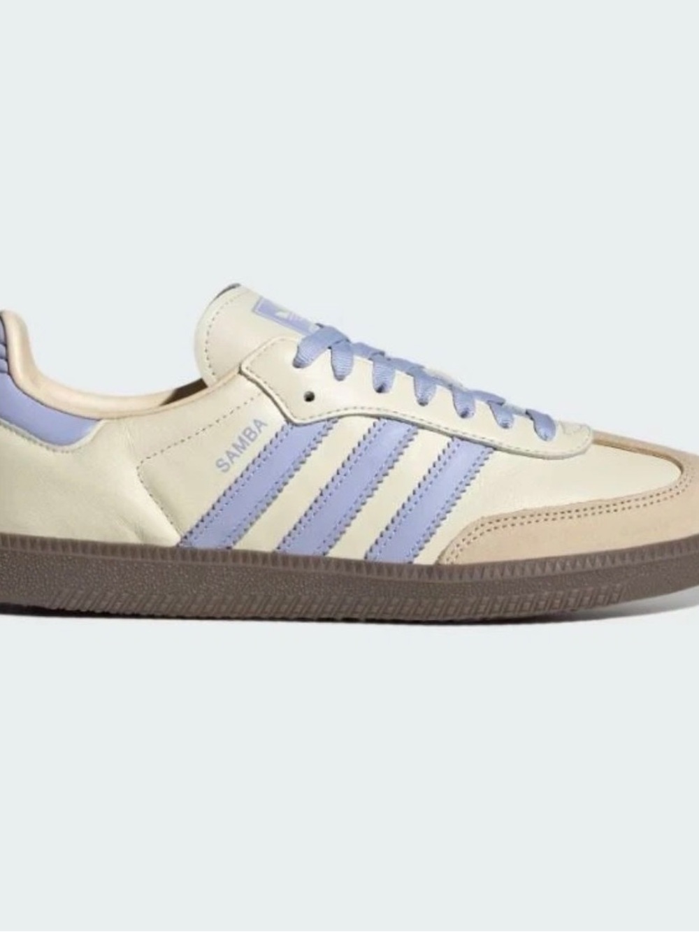 adidas Samba Leather Sneakers — Cream & Lavender Stripes - Picture 4 of 6